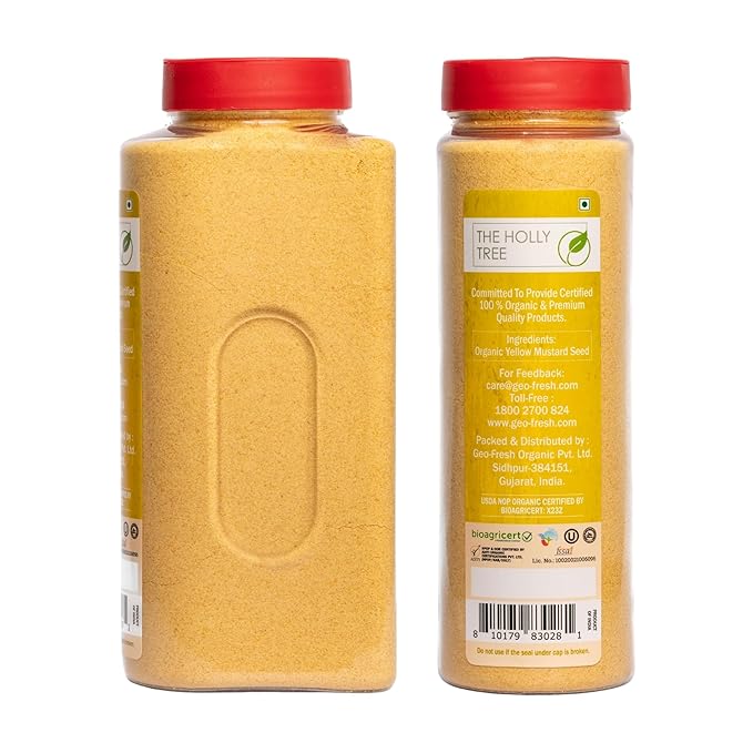 Yellow Mustard Powder 14.11 oz ??Ground Organic Mustard Seed for Seasoning & Cooking ??USDA Organic, Kosher, Gluten Free Mustard ??The Holly Tree