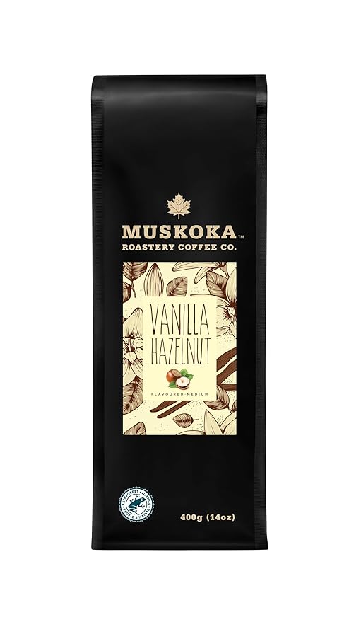 Muskoka Roastery Coffee, Vanilla Hazelnut, Medium Roast, Ground Coffee, 400g