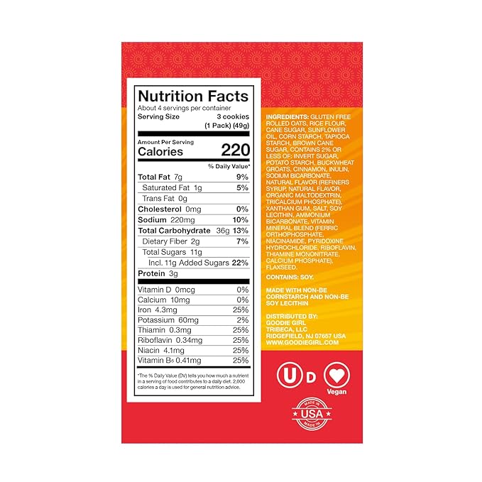 Goodie Girl, Cinnamon Brown Sugar Breakfast Biscuits | Snack Packs | Gluten Free, Peanut Free, Egg and Dairy Free | Includes 4 Boxes, 16 Packs Total