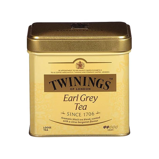 Twinings Earl Grey Loose Tea Tins, 7.05 Ounce Tins (Pack of 1), Smooth, Flavourful, Robust Black Tea Leaves, Caffeinated, Enjoy Hot or Iced