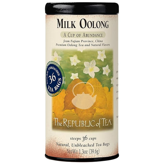 The Republic of Tea ??Milk Oolong Tea Tin, 36 Tea Bags, Naturally Caffeinated