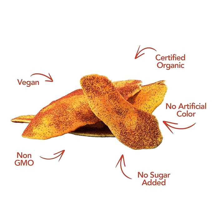 Earthside Farms - Dried Organic Mangoes, Lime Kick Dried Mangoes, Sweet and Spicy, Gluten Free, No Sugar Added, Non GMO, Organic, Vegan Snack, Naturally Sweet and Flavorful (2.8oz, 6 pack)