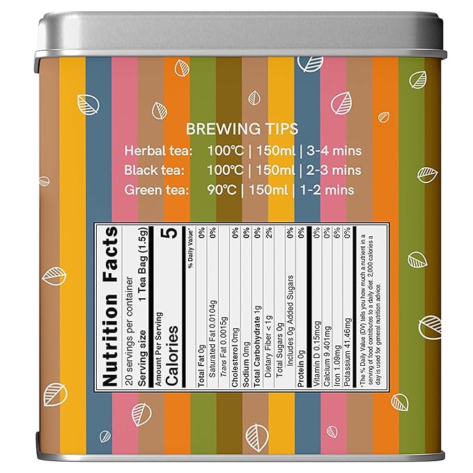 Goodwyn Assorted Herbal Tea Sampler Gift Set Box – 20 Tea Bags (Tulsi, Kahwa, Turmeric, Assam, Green, Lemon & More) | 10 Flavors x 2 Each |Premium Tea Collection in Reusable Tin| Individual bags