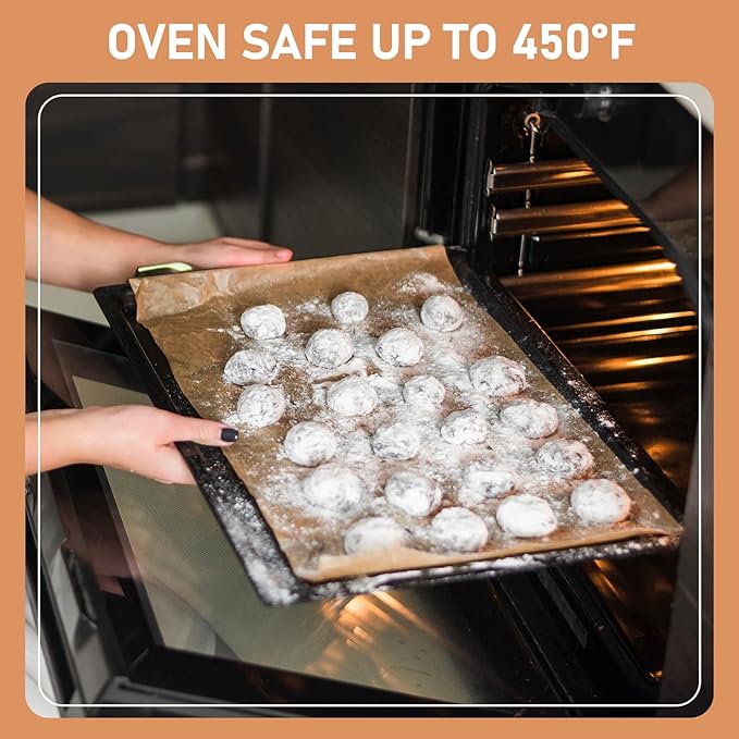 200 Pcs Large Parchment Paper Sheets for Baking, 13 x 18 Inch Brown Unbleached Precut Nonstick Parchment Baking Sheets Heavy Duty for Cookies Steaming Grilling Cooking Air Fryer Oven Pan