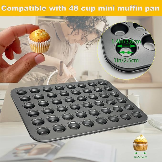 1000 Pcs 1 Inch Mini Muffin Liners,Muffin Liner for Baking White Cupcake Papers Baking Cup Liners,Used for 48 Cup Mini Muffin Pan