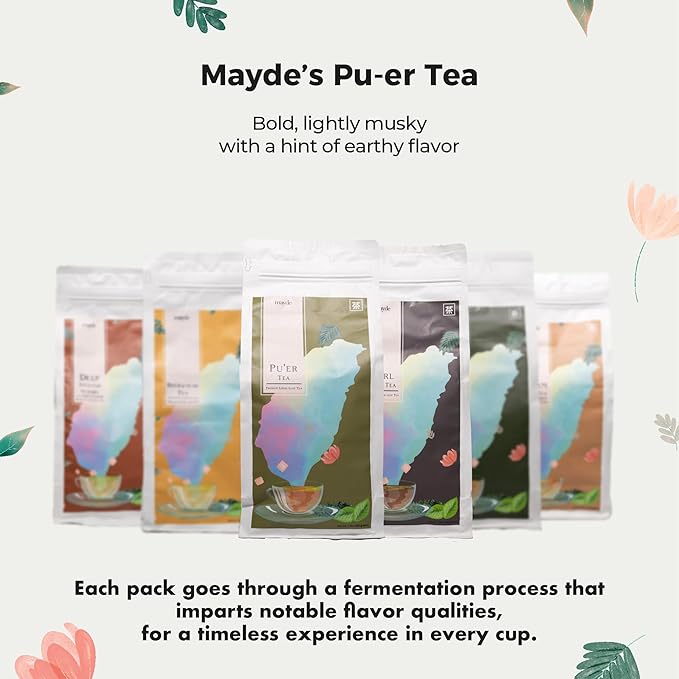 Mayde Pu-erh Loose Leaf Tea - Premium Aged Taiwanese Tea, 1 lb (16 oz)