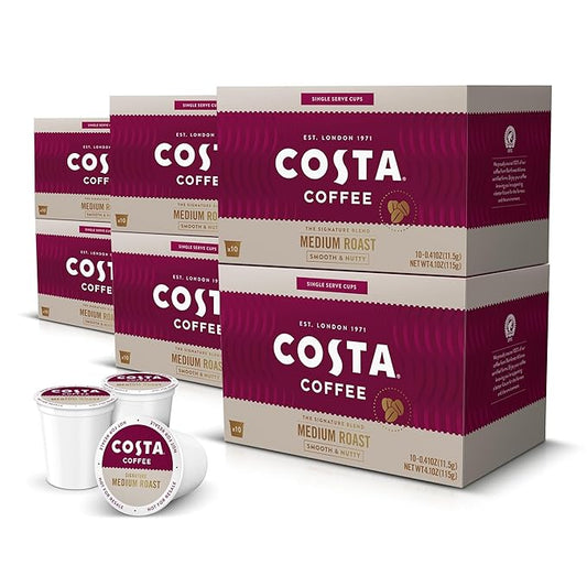Costa Coffee Medium Roast Single Serve Pods - Signature Blend - 60 ct Box