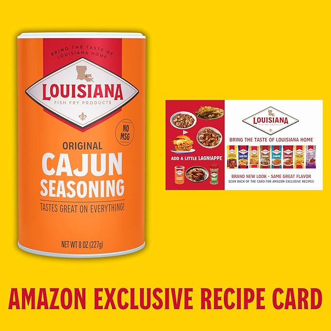 Louisiana Fish Fry Cajun Seasoning - Flavorful All-Purpose Seasoning 8 oz. (Pack of 2) - Perfectly Spiced for Meat, Fish, Vegetables, Soups, Salads, and More - Ideal for Grilling, Roasting, and Sauteing Your Favorite Dishes