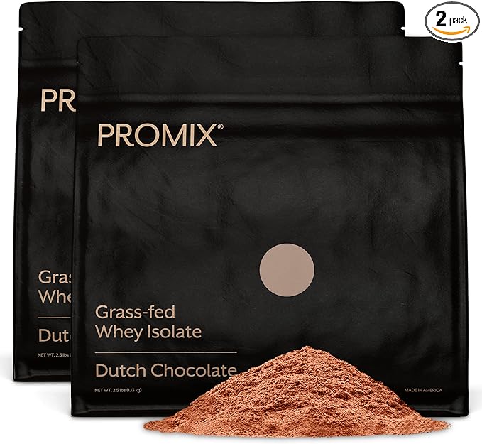 ProMix Nutrition Whey Protein Isolate Powder, Chocolate - Grass-Fed - 짯Post Workout Fitness & Nutrition Shakes, Smoothies, Baking & Cooking Recipes - Gluten-Free & Keto-Friendly - 5lb