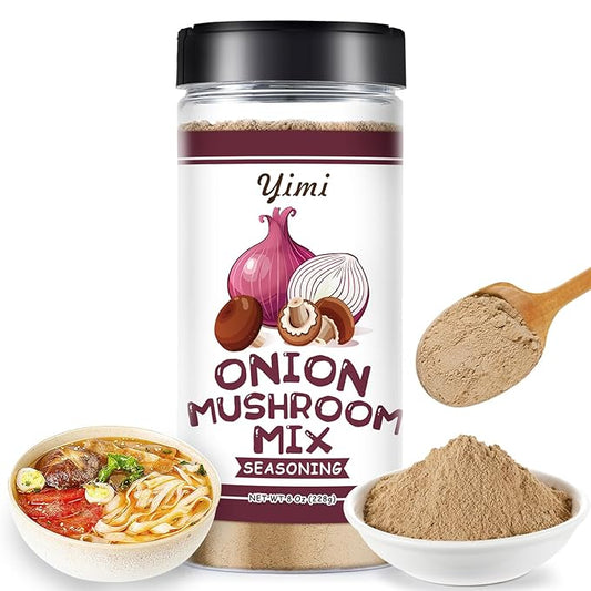Yimi Onion and Mushroom Seasoning Mix, Umami Flavor, Finely Ground Powder for Soups, Stews, and Sauces and More, 8 oz