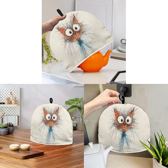 Cat Teapot Insulation Cover Tea Decorative Teapots Cozy with Top Handle Fit Breakfast Warmer Covers Dust Proof Household Tea Drink Protector
