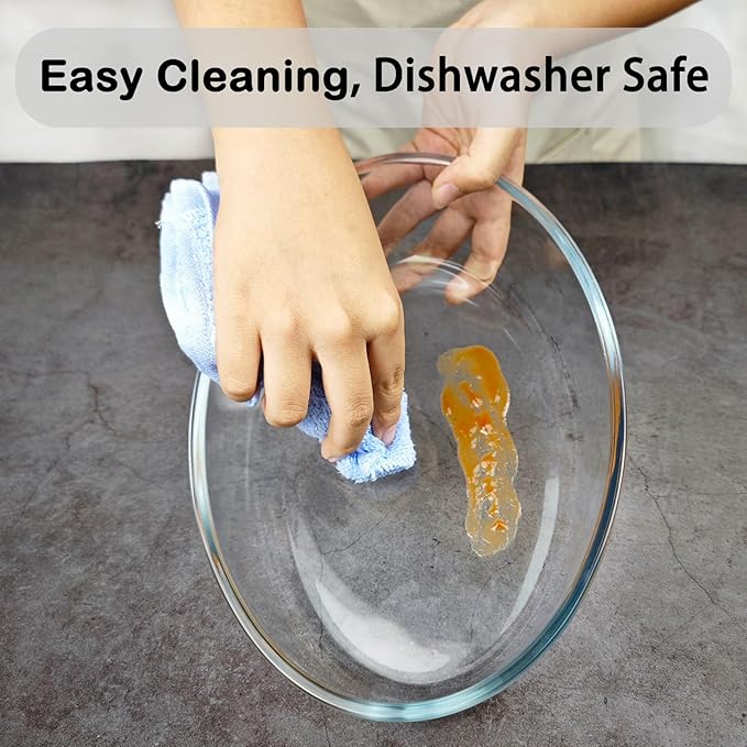 1.6L Glass Baking Dish for Oven, Borosilicate Glass Casserole Dish, Oven Safe Glass Baking Pan