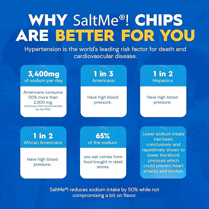 SaltMe! Variety Potato Chips - 24 count 1oz Bags - 50% Less Sodium, Kosher, Non-GMO, Gluten Free - Less Salt, Great Flavor