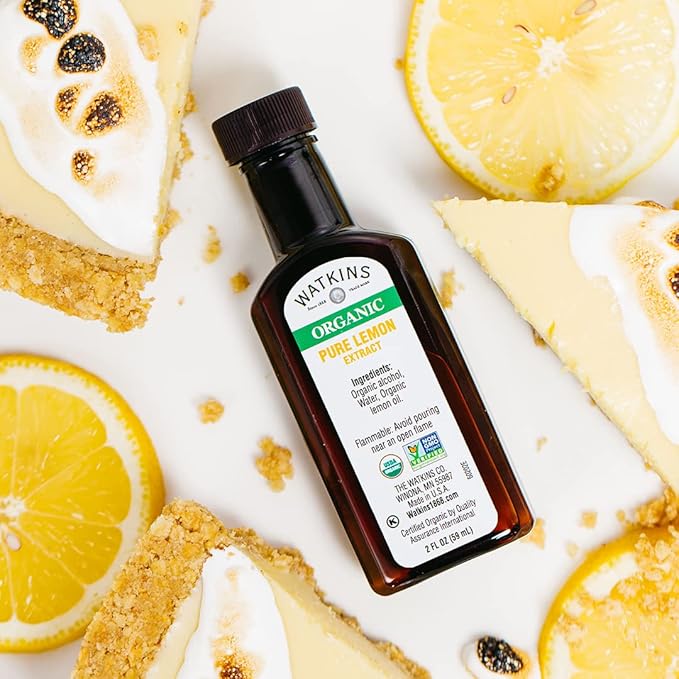 Watkins Organic Pure Lemon Extract, Non-GMO, Kosher, 2 oz. Bottle, 1-Pack (Pack of 2)