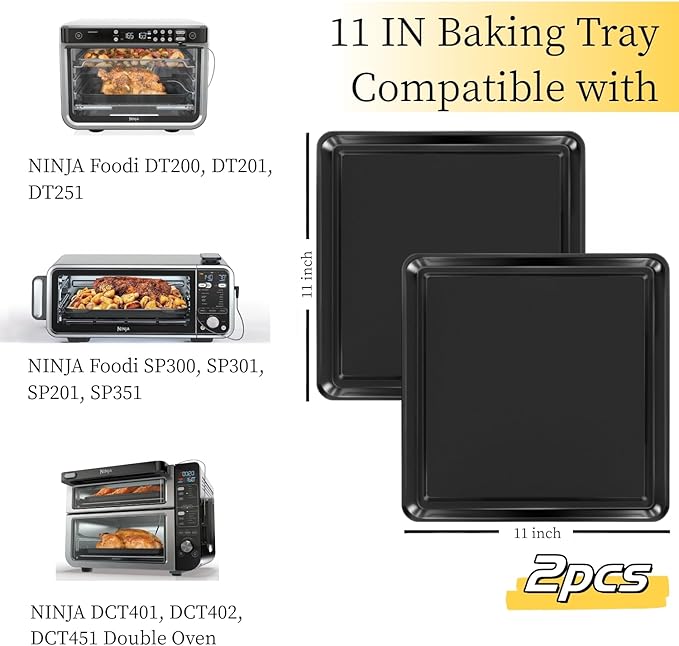 11 Inch Baking Sheet, Baking Pan for Ninja DCT451 DCT401 DT251 DT201 DT200 SP351 SP300 SP301 SP201 Air Fryer Oven, Cookie Sheets for Baking, Baking Tray for Ninja Foodi Air Fryer Accessories