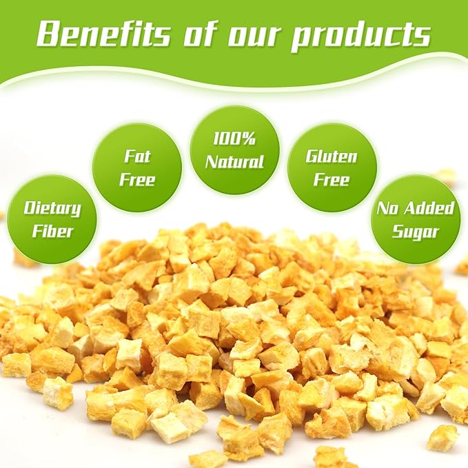 Haomly Freeze Dried Mango,5.3OZ/150g,Diced Mango Snacks for Kids or Adults,Frozen Dried Fruit Snacks for Baking,Tea,Smoothie, Yogurt,No Sugar & Additives