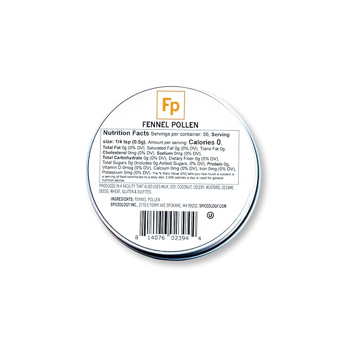 Spiceology – Fennel Pollen – Sweet & Aromatic Wild-Harvested Spice with Notes of Licorice – Gourmet Finishing Spice for Pork, Chicken, Fish, Vegetables, Sausage & More – 1.2 oz