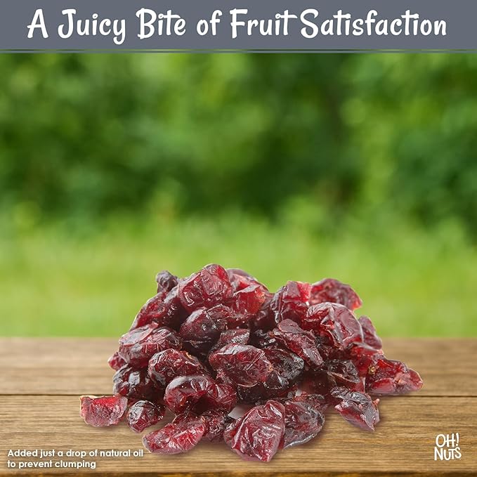 Oh! Nuts Dried Cranberries - 2 lb - Sweetened Dried Fruit - Packed in New York Zip-Seal Bag for Exceptional Freshness