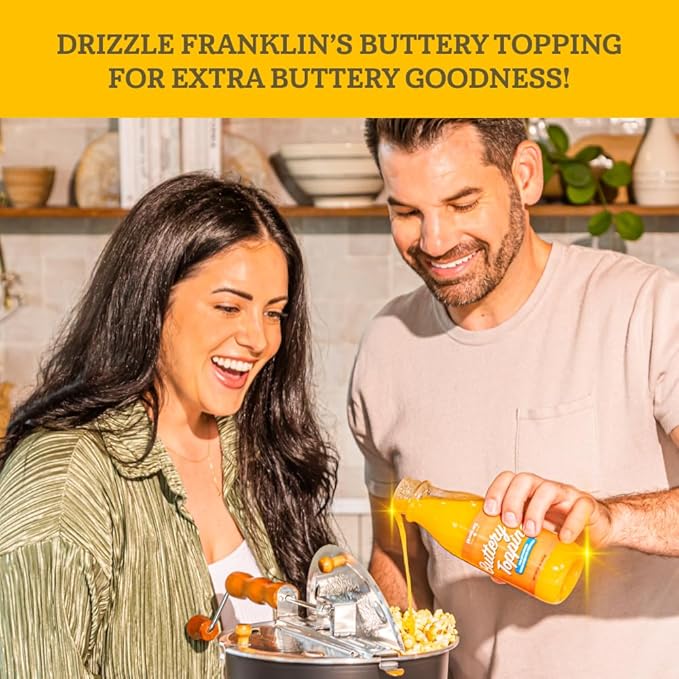 Franklin?셲 Gourmet Popcorn 28oz Tub Classic Popcorn Kernels for Popping - Made in USA, Non-GMO & All-Natural - Old Fashioned Unpopped Popcorn Kernels for Popcorn Machine