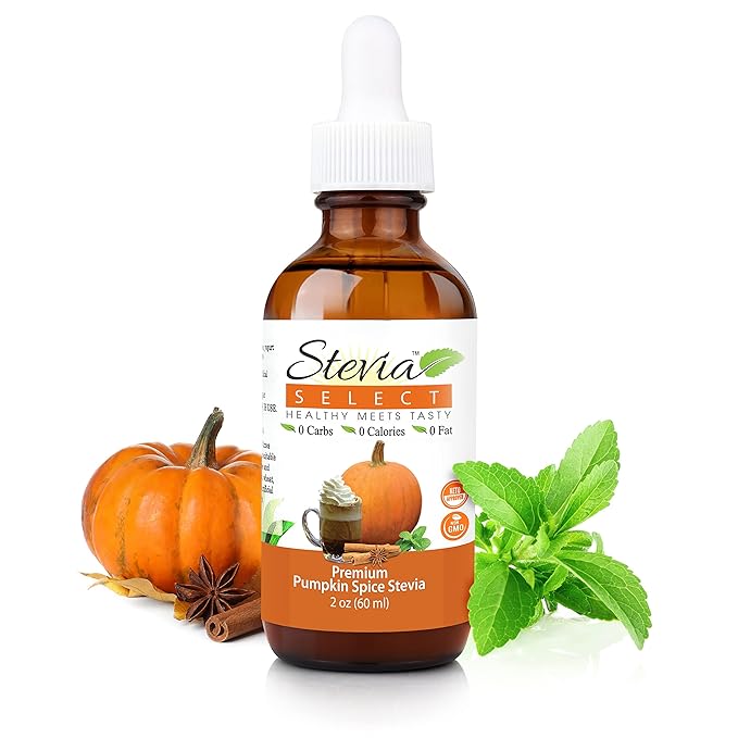 Stevia Select Pumpkin Spice Flavored Liquid Stevia ??Zero Calorie Coffee, Tea, Drink & Baking Sweetener, All-Natural, No Erythritol, Keto-Friendly Sugar Alternative, 300 Servings ??2 Oz (1 Pack)