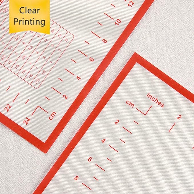 Silicone Pastry Mat Non Stick Extra Thick Baking Mat with Measurement Fondant Mat, Counter Mat, Dough Rolling Mat, Oven Liner, Pie Crust Mat (16''(W)*20''(L))