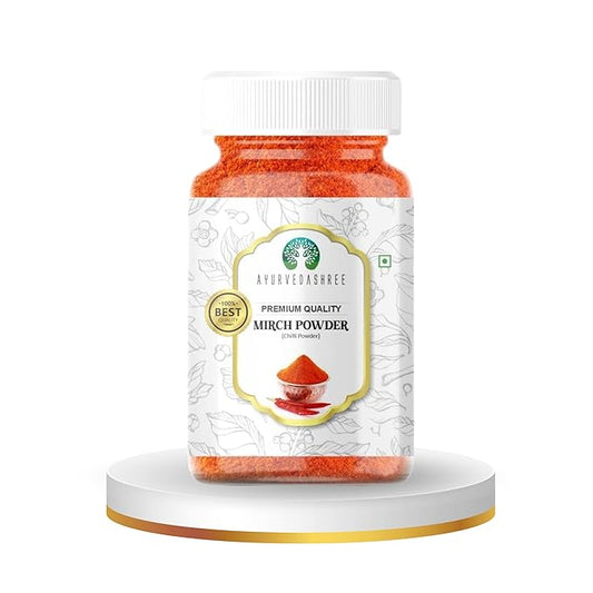 AYURVEDASHREE Chilli Powder (Mirchi Ground) 100gM PET Jar ~ All Natural | Vegan | Gluten Friendly | NON-GMO | Indian Origin |