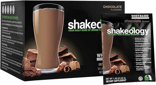 BODi Shakeology Whey-Based Protein Powder ??Gluten-Free Superfood Shake with Vitamins & Minerals ??Helps Support Healthy Weight Loss & Gut Health, Chocolate, 14 Individual Packets