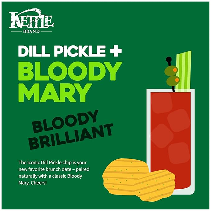 V8 Grillo's Dill Pickle Bloody Mary Mix 6 Pack, Goldfish Dill Pickle Chips 6.25 Oz, Kettle Dill Pickle Chips 7.5 Oz