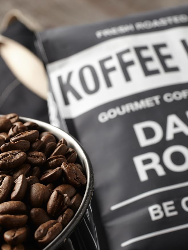 Koffee Kult Dark Roast Whole Bean Coffee 100% Arabica Coffee Beans, Gourmet Artisan Blend with Chocolate & Cinnamon Notes - 80oz Resealable Bag