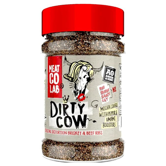 Angus & Oink | Dirty Cow Beef BBQ Rub | Bold Flavour for Brisket & Beef Ribs | Perfect for Low & Slow BBQ | Coffee-Infused Bark Maker | Gluten-Free | 220g