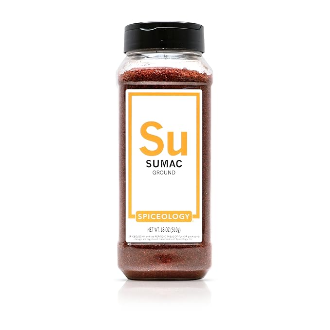 Spiceology ??Ground Sumac Powder ??Bright, Tangy Citrus Spice for Mediterranean & Middle Eastern Cooking ??Use on Meats, Salads, Hummus & More ??18 oz