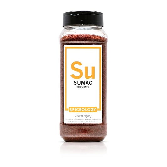 Spiceology ??Ground Sumac Powder ??Bright, Tangy Citrus Spice for Mediterranean & Middle Eastern Cooking ??Use on Meats, Salads, Hummus & More ??18 oz
