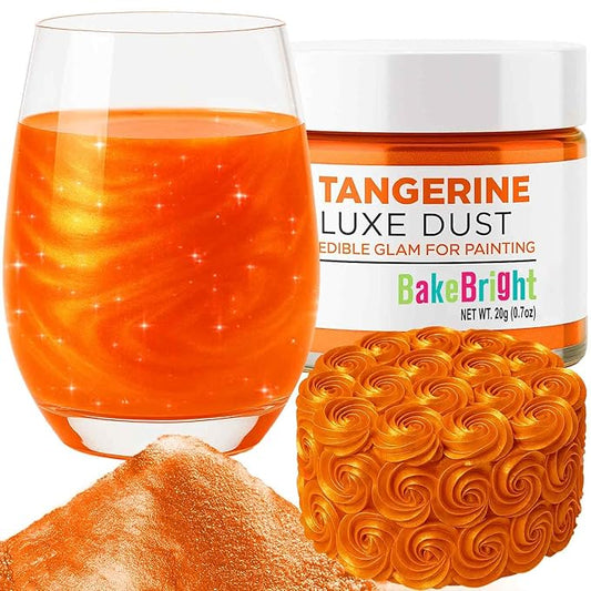 Bulk (20g) Orange Luster Dust Edible Glitter for Cocktails | Premium Edible Orange Luster Dust for Cake Decorations - Orange Edible Glitter for Drinks Cupcakes Cookies Cakes Food Paint
