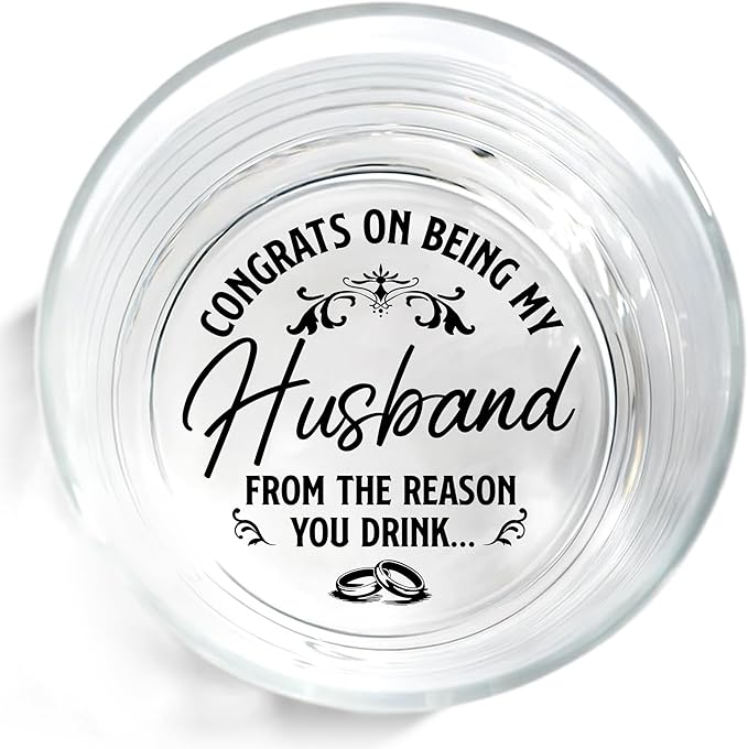 NewEleven Husband Birthday Gift - Meaningful Gift, Funny Keepsake For Husband, Him - Funny Gifts, Whiskey Present For Husbands From Wife, Her - Whiskey Glass