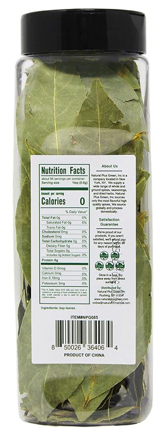 NPG Whole Bay Leaves 2 Oz, Dried Laurel Leaf, Aromatic Spice Herbs for Cooking Stew, Soup, Sauces, Seafood, Meat, and Vegetable Dishes