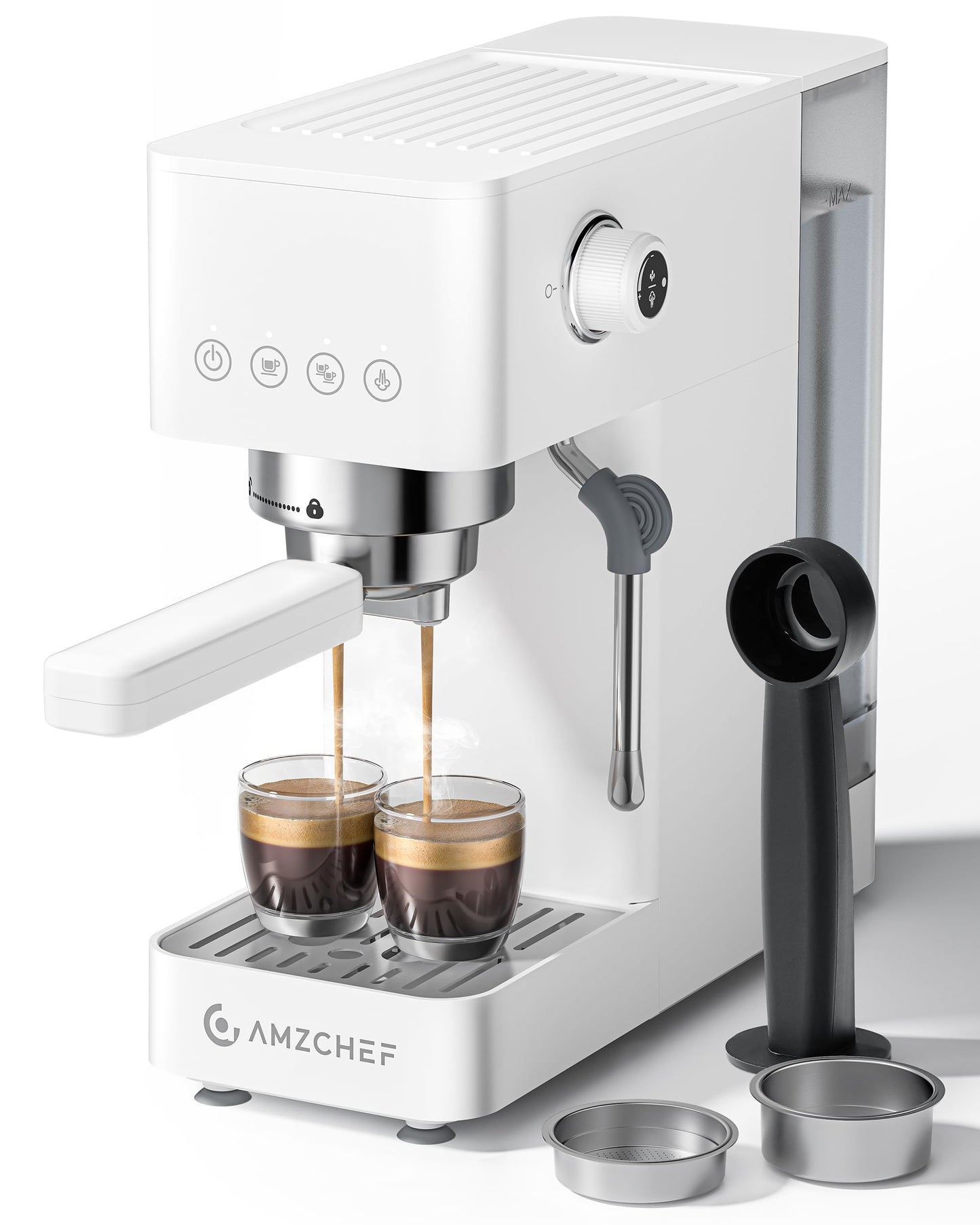 AMZCHEF Compact Espresso Machine 20 Bar, Americano, Latte & Cappuccino