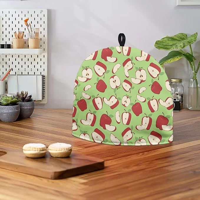 Large Tea Cozy for Teapot Red Apple Print Extra Thick Tea Pot Cover Home Kitchen Decoration Insulated Teapot Cozy Dust Kitchen Accessories for Home Daily