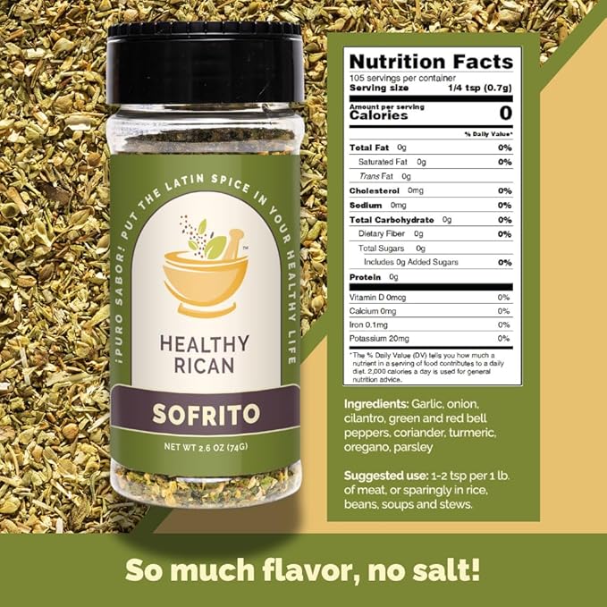 Healthy Rican Adobo Sazon Sofrito Seasoning and Herbs Mix Dry Non GMO No Preservatives MSG Artificial Coloring Gluten Free Diabetes Keto Friendly Whole 30 Approved (Regular Variety Bundle)
