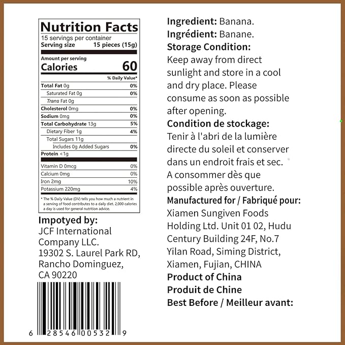 ONETANG Freeze-Dried Fruit Banana Chips, 10 Pack Single-Serve Pack, Non GMO, Kosher, No Add Sugar, Gluten free, Vegan, Healthy Snack 0.52 Ounce