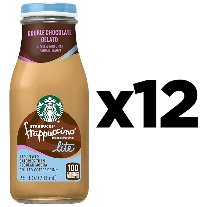 Starbucks Frappuccino Lite, Chocolate Gelato, 9.5 Fl Oz Bottles (Pack of 12)