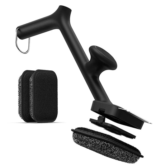 BBQ Grill Brush Bristle Free - 17" Safe Steam Grill Cleaner Brush with Scraper and 3 Brush Heads for Porcelain/Gas/Charcoal Grill Outdoor Grill Barbecue Cleaner