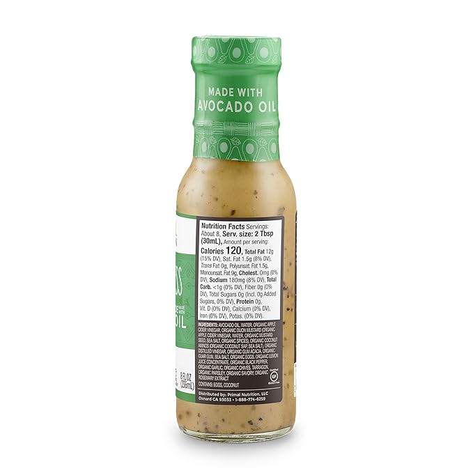 Primal Kitchen Ranch Dressing, Caesar Dressing, and Green Goddess Dressing & Marinade, Made with Avocado Oil, 8 Fluid Ounces, Variety Pack of 3