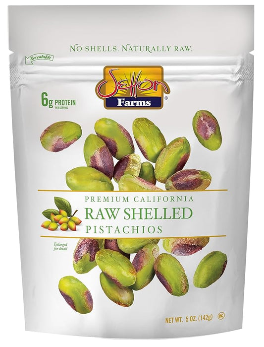 Setton Farms Naturally Raw Shelled Pistachios, No Shell, Non-GMO Project Verified, Certified Gluten Free, Vegan and Kosher, Heart Healthy Snack, 5 Oz. (Also perfect for making Dubai Chocolate)