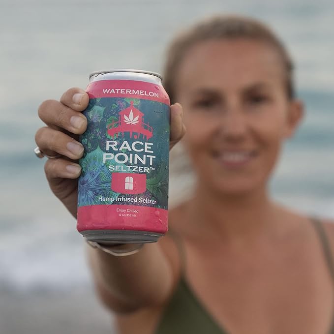 Race Point Seltzer Infused Sparkling Flavored Water ??All-Natural Flavor Drink- Refresh, Relax, Unwind, Refocus & Find Balance, Non-GMO, No Added Sugar, 0 Sodium, Pack of 8 Seltzer Water Cans (Watermelon)