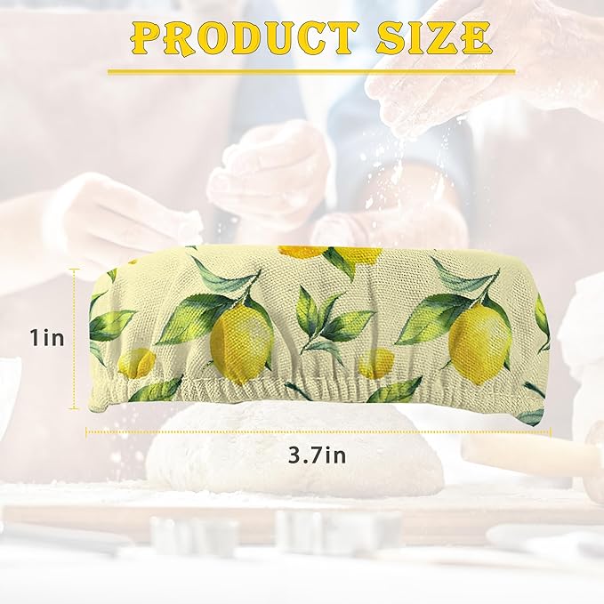 Cloth Covers for Sourdough Starter Jars, Groovy Yellow Lemon Heat Preservation to Increase Fermentation for Bread Sewn Cloth Cover for Sourdough Starterç«? Packç«?,<div>