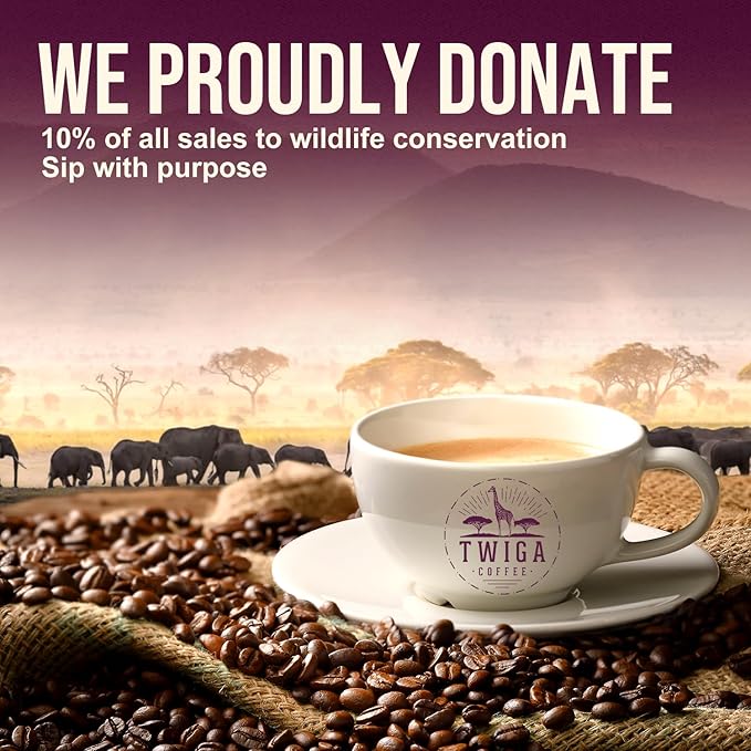 Twiga Coffee Premium Ethiopian Sidamo Decaf ??Organic Medium Roast Arabica Whole Bean ??Decaf Coffee Beans, Rich Berry, Citrus & Floral Notes ??Single Origin, Freshly Roasted from Ethiopia ??12 oz
