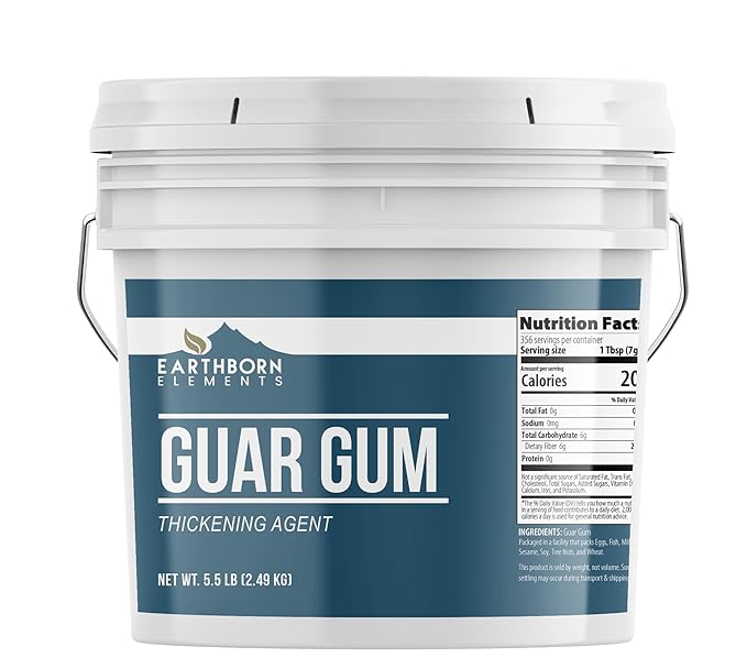 Earthborn Elements Guar Gum Powder, 1 Gallon, Gluten-Free Food Thickener & Binder, Baking, Resealable Bucket