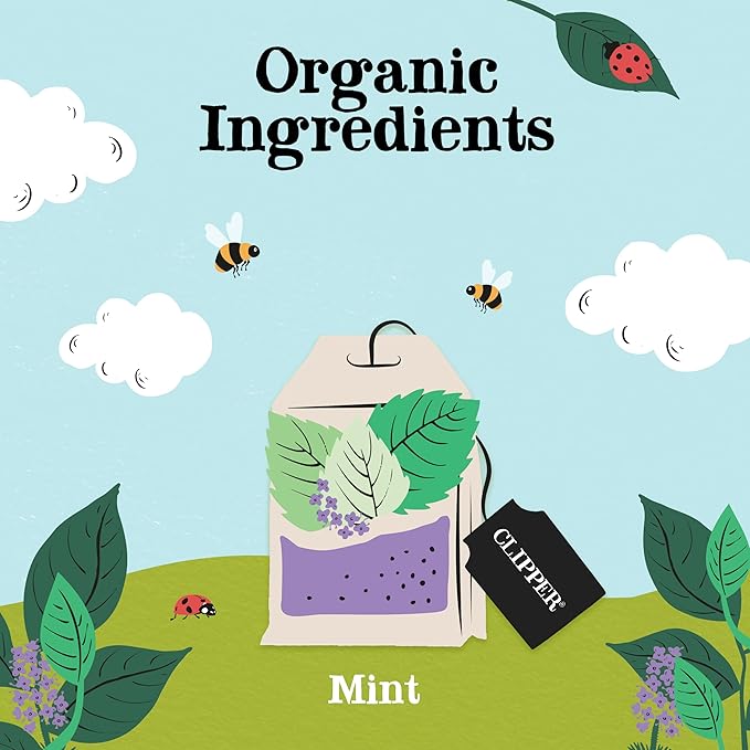 Clipper Tea Mint Herbal Teabags ??Caffeine Free, USDA Organic, Great Hot or Iced ??Refreshing, Natural, Fair & Delicious ??50 Tea Bags
