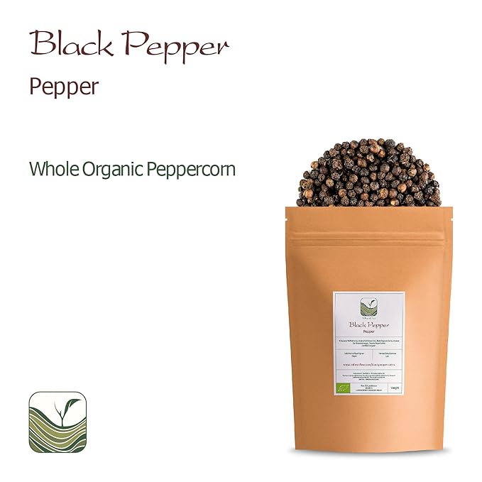 Black Pepper Whole Corns Organic - Gourmet Black Peppercorn - Black Peppercorns For Grinder Refill - Grinder Peppers Peppercorns Whole Pepper Corns Pepper Corn For Grinding Pepper Whole Pepercorn