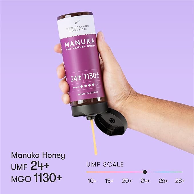 New Zealand Honey Co. Pure Manuka Honey UMF 24+ | 17.6oz | 500g Raw Honey